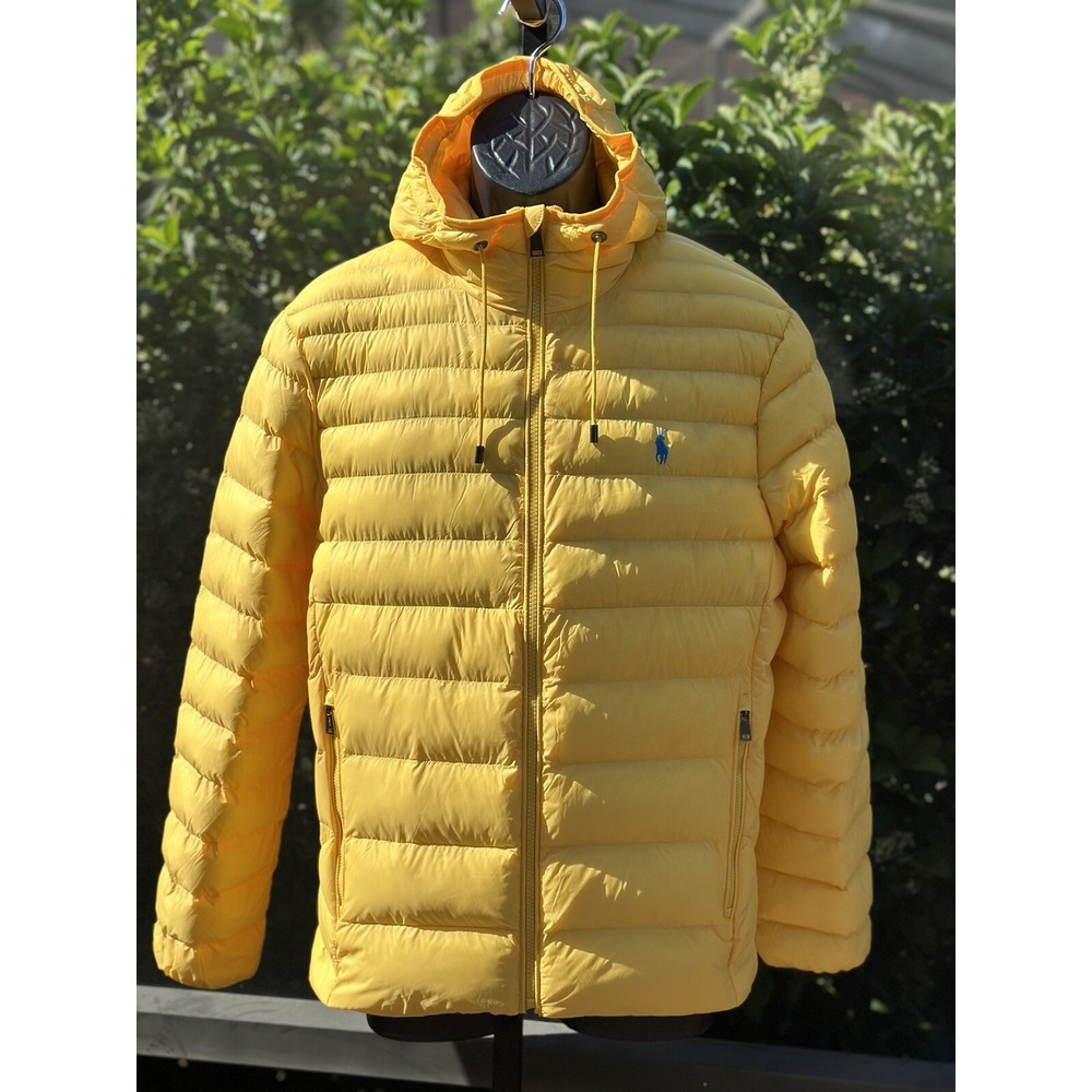 Polo Ralph Lauren Men's Yellow Packable Puffer Jacket Size S NWT